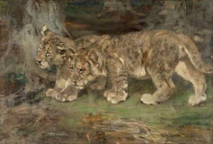 William Walls | Lion Cubs, Suspicion, ca. 1923